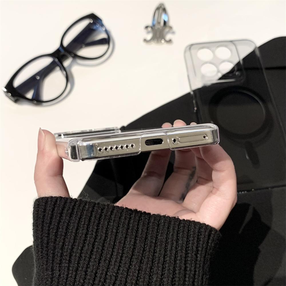 Прозрачный Жесткий ПК HD для Magsafe Магнитный Чехол для Телефона Для Xiaomi 14 Pro 14Pro Официальная Беспроводная Зарядка Кристальный Пластиковый Чехол