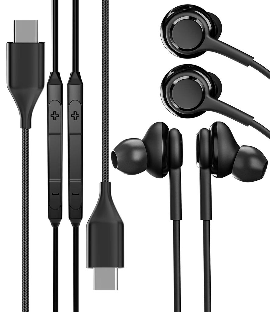 Earphones Earphones of Wired Earphones with Microphone USB C Noise Canceling Compatible with Play Pixel XL Compatible with Samsung Galaxy S20 S21 FE