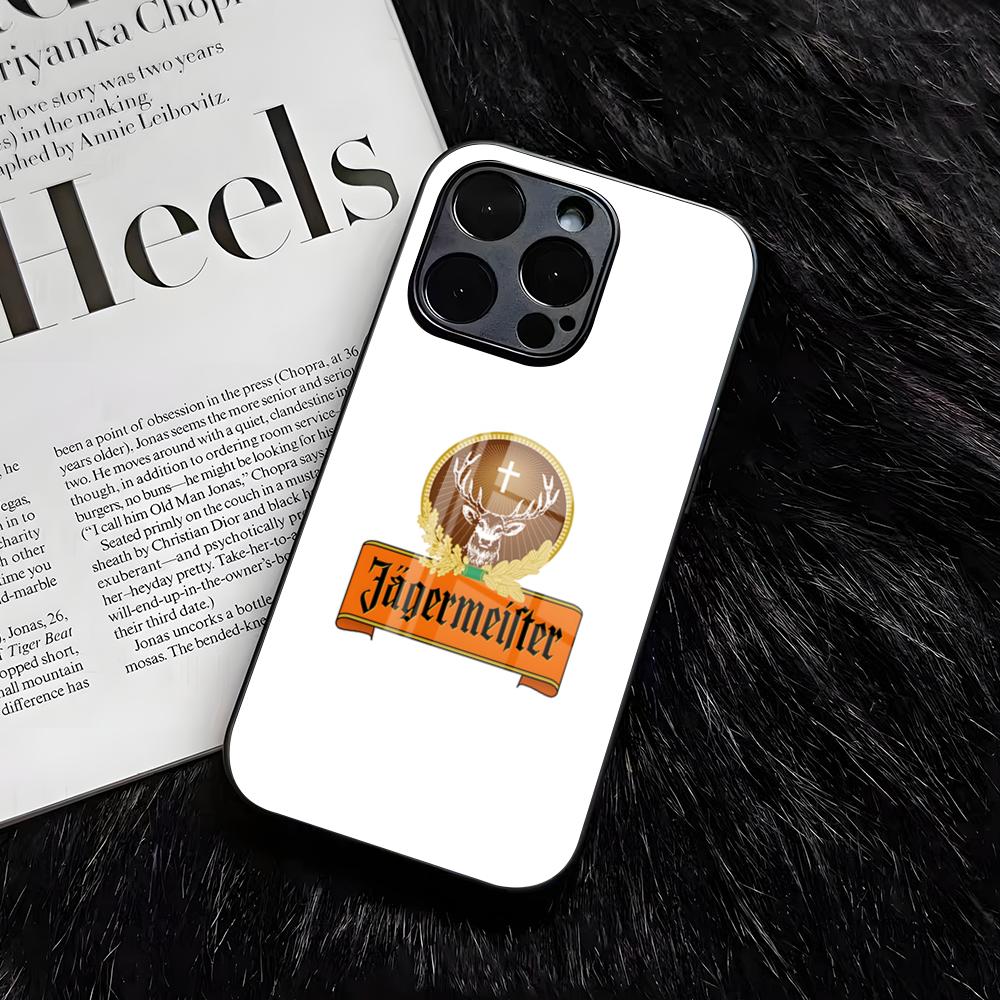 Горячий чехол для телефона J-Jagermeisters для IPhone 17 Air 16 E Pro Max 15 14 13 Mini 12 Pro 11 Max Plus Черная стеклянная крышка