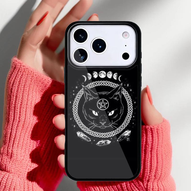 Колдовство Хэллоуин Кот Темная Ведьма Чехол для Телефона для iPhone 17 Air 16e 15 14 13 Pro Max Задняя Крышка для 12 11 Pro Coque
