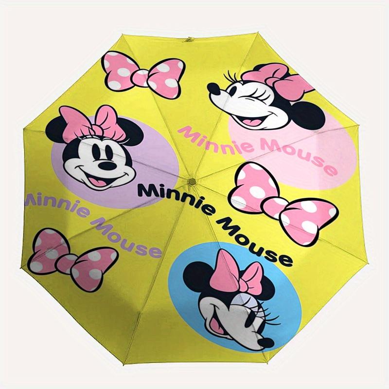1pc Minnie Mouse,Bow Automatic Folding Umbrella: Compact 8 Bone Design Cartoon Outdoor Travel Companion, Business Umbrella, Christmas Valent