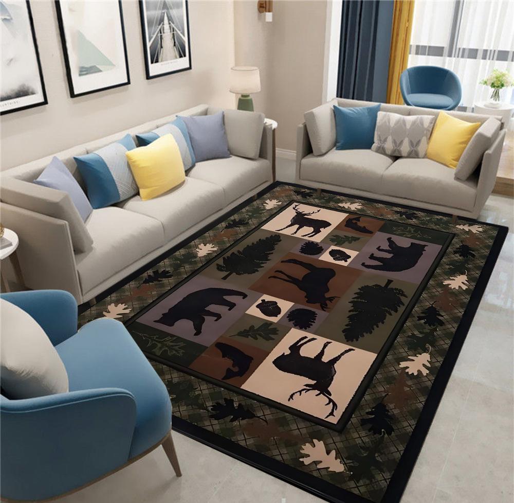 American Country and Garden Style Carpet, Living Room Sofa and Coffee Table Rug, Bohemian and Indian Style Home Floor Mat