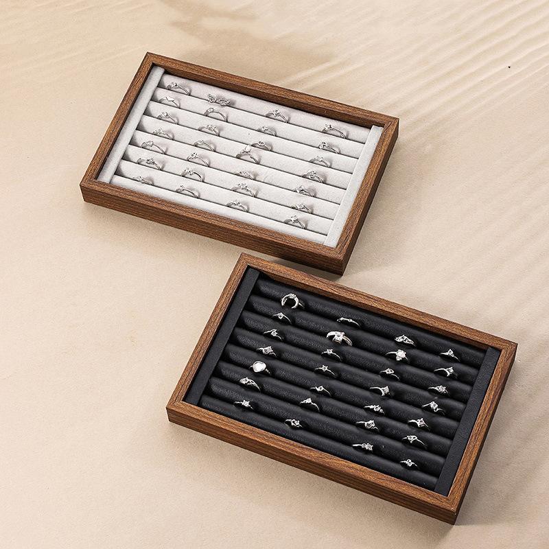 1шт лоток для ювелирных изделий большой емкости ореховая коробка дисплей кольца и ожерелья дисплей лоток торговый прилавок много стилей
