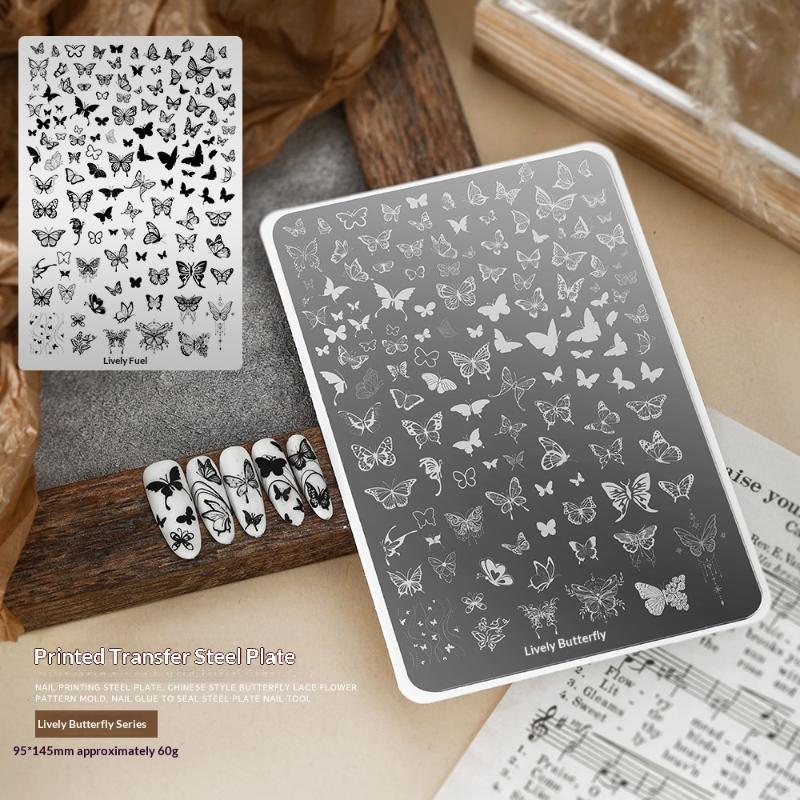 Nail Stamping Plate 1Pc Durable Stainless Steel Multi Design Nail Printing Tool for Manicure Lovers Home Use