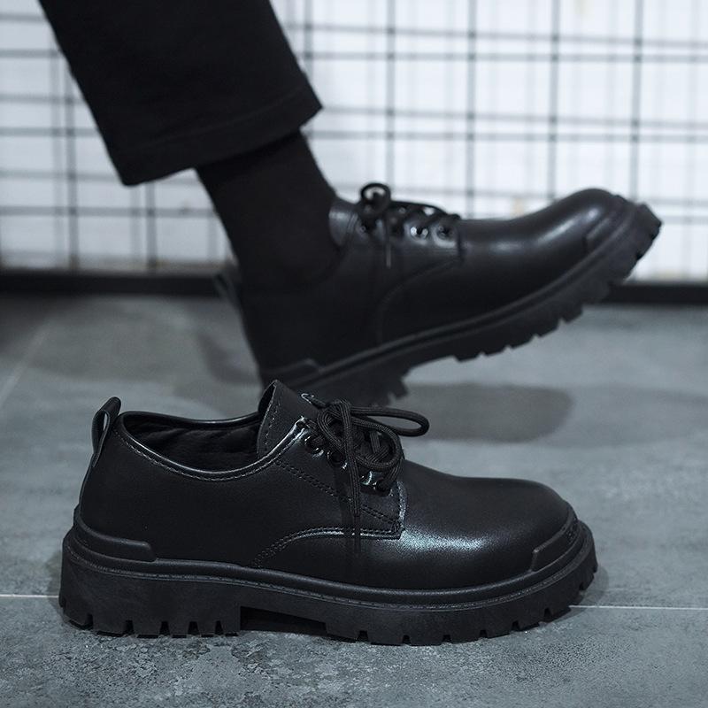 Кожаные туфли мужские черные весенне-летние деловые повседневные туфли для работы мужские туфли молодежные британские туфли для поездок на работу новые модели