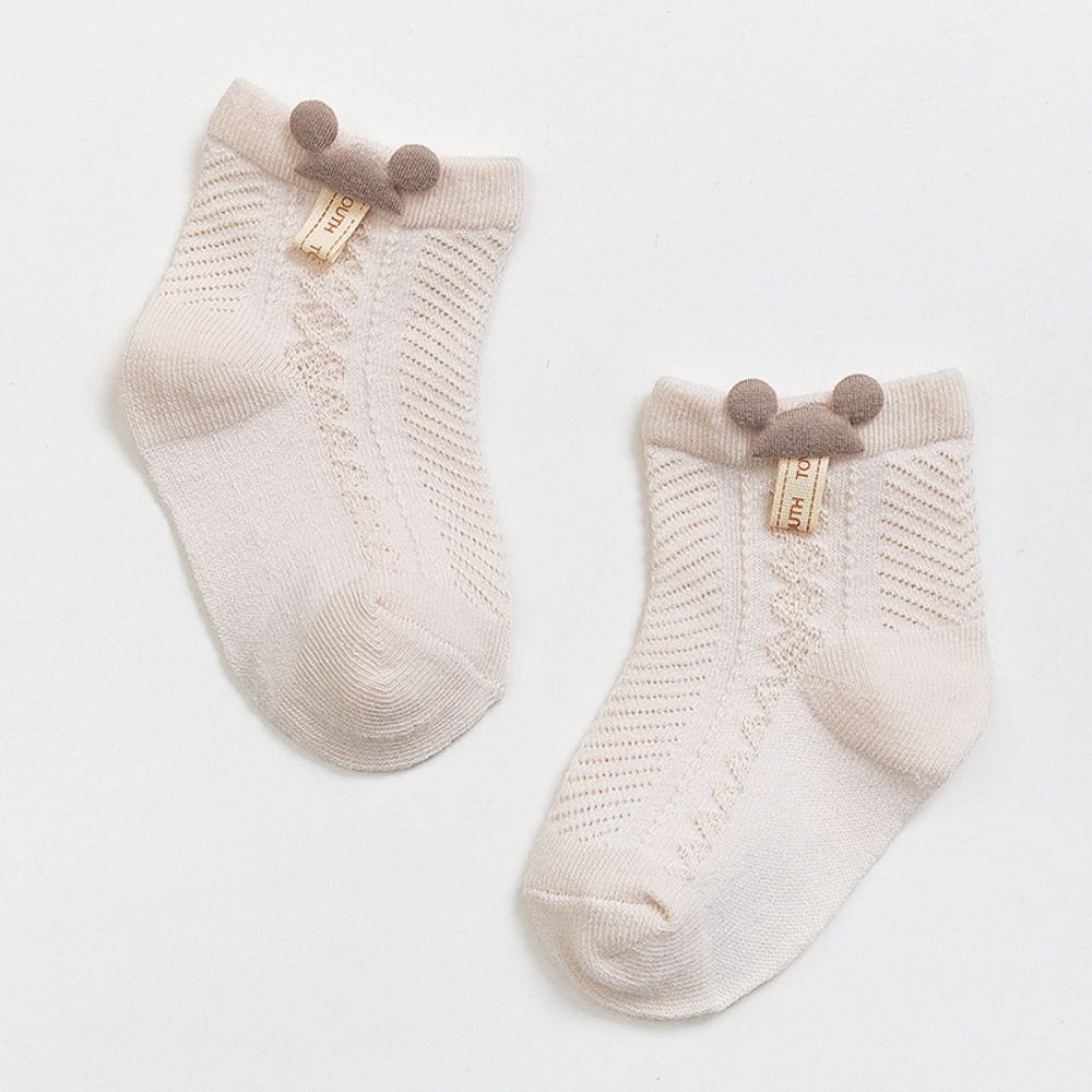 Хлопковые чулки для новорожденных, однотонные короткие носки, модные сетчатые носки