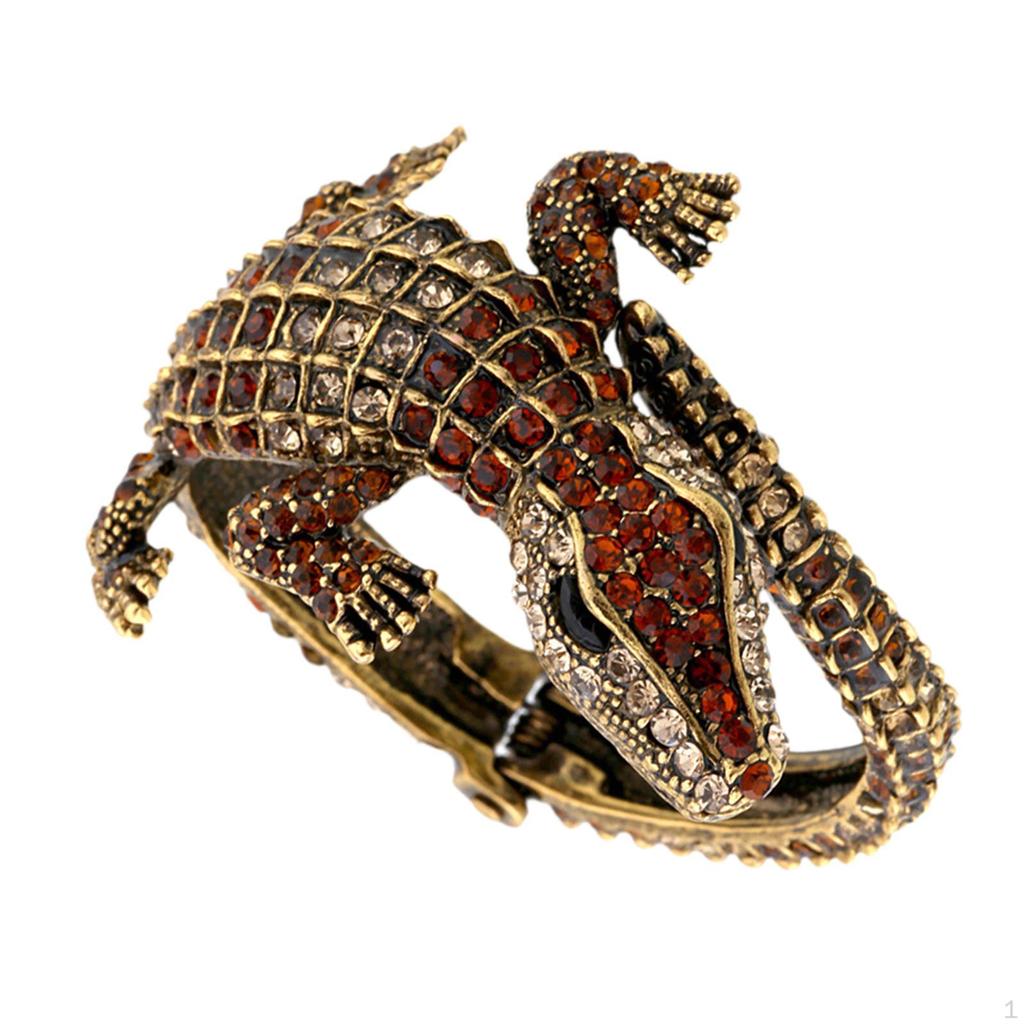 Открытый браслет из кожи аллигатора, браслет-обходной браслет, браслет-манжета для подарка друзьям