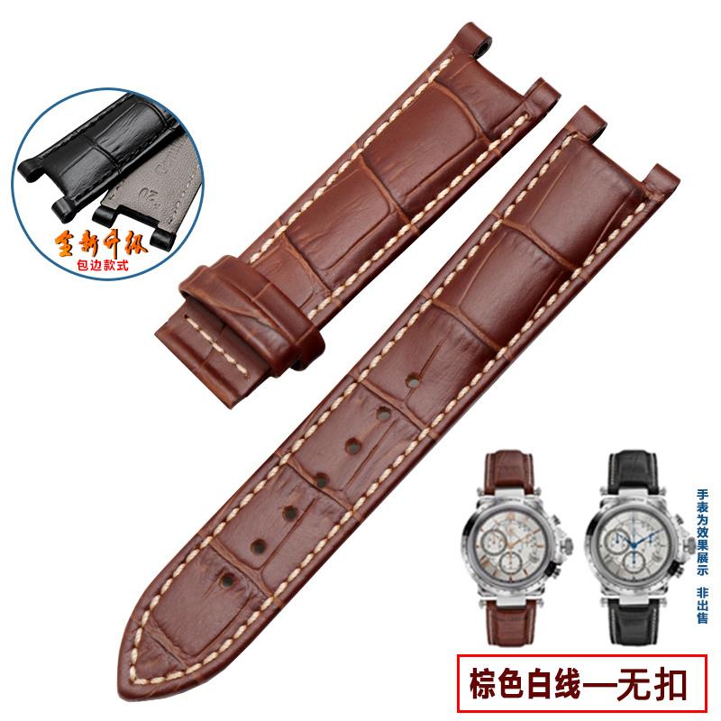 Кожаный ремешок верхнего слоя с тиснением под крокодила из коровьей кожи для YA133309 Gales 20*11 мм 22*13 мм Ремешок для часов Черный Коричневый Мужские аксессуары