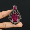 Рубиновый кулон Ювелирные изделия из драгоценных камней, Кулон ручной работы, обернутый медной проволокой 999 пробы, Ювелирные изделия новейшего дизайна