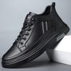 Модные новые высокие кожаные мужские кроссовки на платформе весна-осень дизайнерские спортивные черные повседневные кроссовки с мягкой подошвой для мужчин