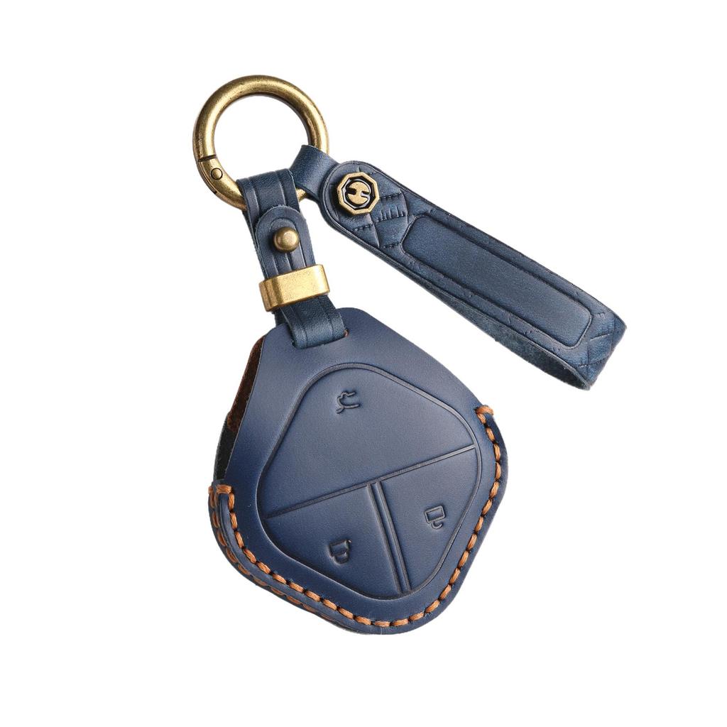 Чехол для ключей из натуральной кожи для Wuling Bingo и Baojun Yueye KIWI Qingkong EV - мужской брелок