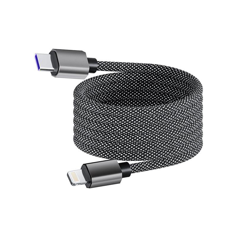 Магнитный поглощающий нанокабель для передачи данных, совместимый с мобильными телефонами Apple и Android, сверхбыстрый кабель для зарядки с оплеткой
