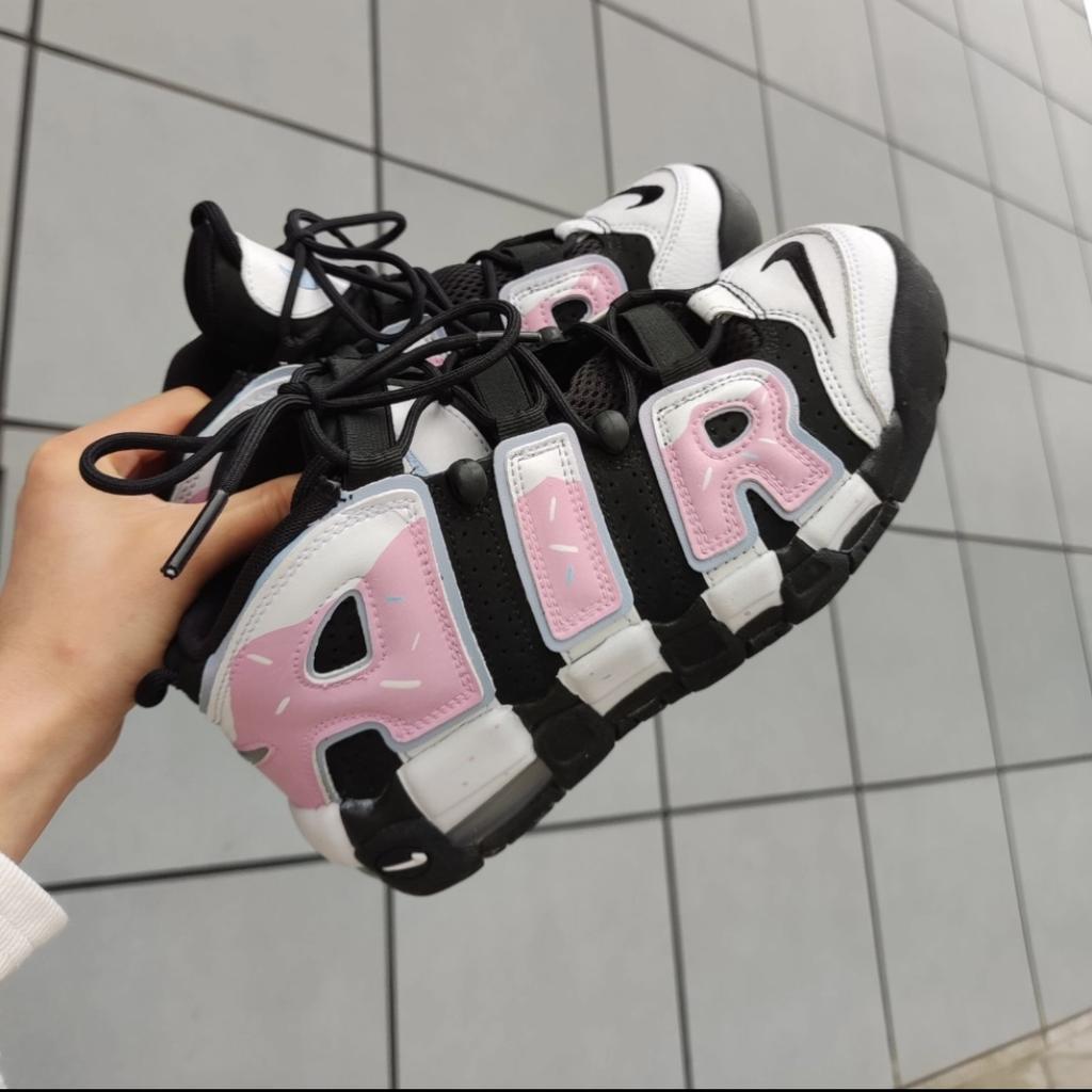 Nike Кроссовки Air More Uptempo Mid top Винтажные Баскетбольные Кроссовки GS Черно-Розовые DQ6200-001(Team40-GSS-BOX)