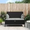 VidaXL 2-Seater Garden Bench with Cushions Black Woven Resin 364112