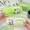 1 шт., милый чехол-карандаш с пандой для детей, серия зеленого цвета, Kawaii, сумка-карандаш с пандой, большая вместительная сумка для хранения канцелярских принадлежностей