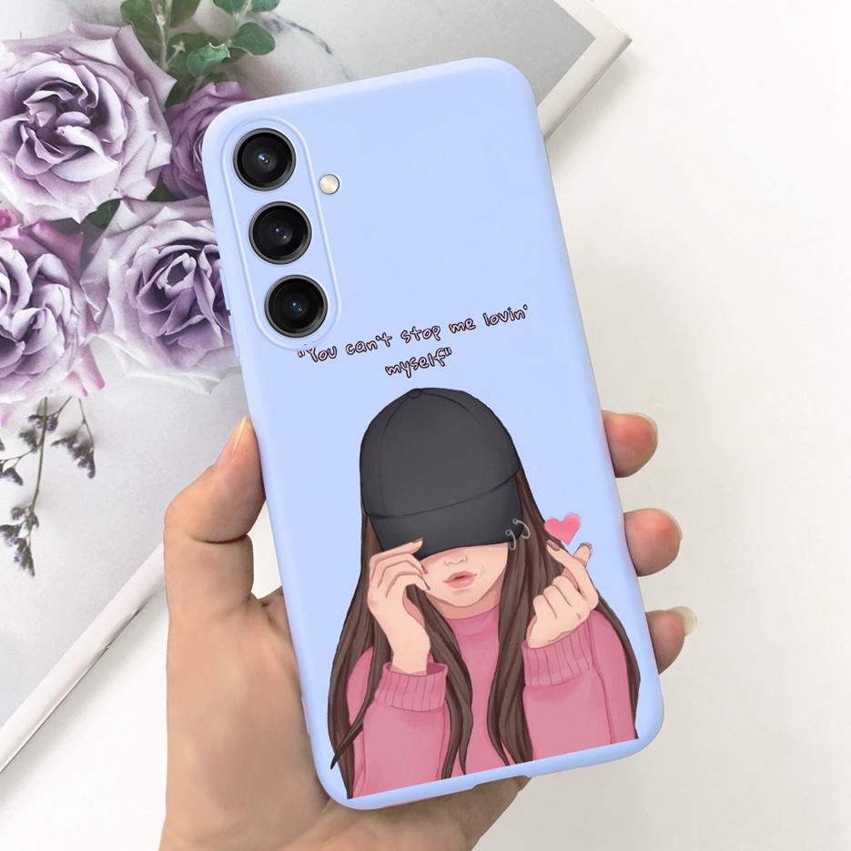 Чехол для Samsung Galaxy A55 Красивый мультяшный дизайн Девочки Подсолнух Мягкий ТПУ Чехол для телефона Для Samsung A15 A25 A35 A55 5G Fundas Coque