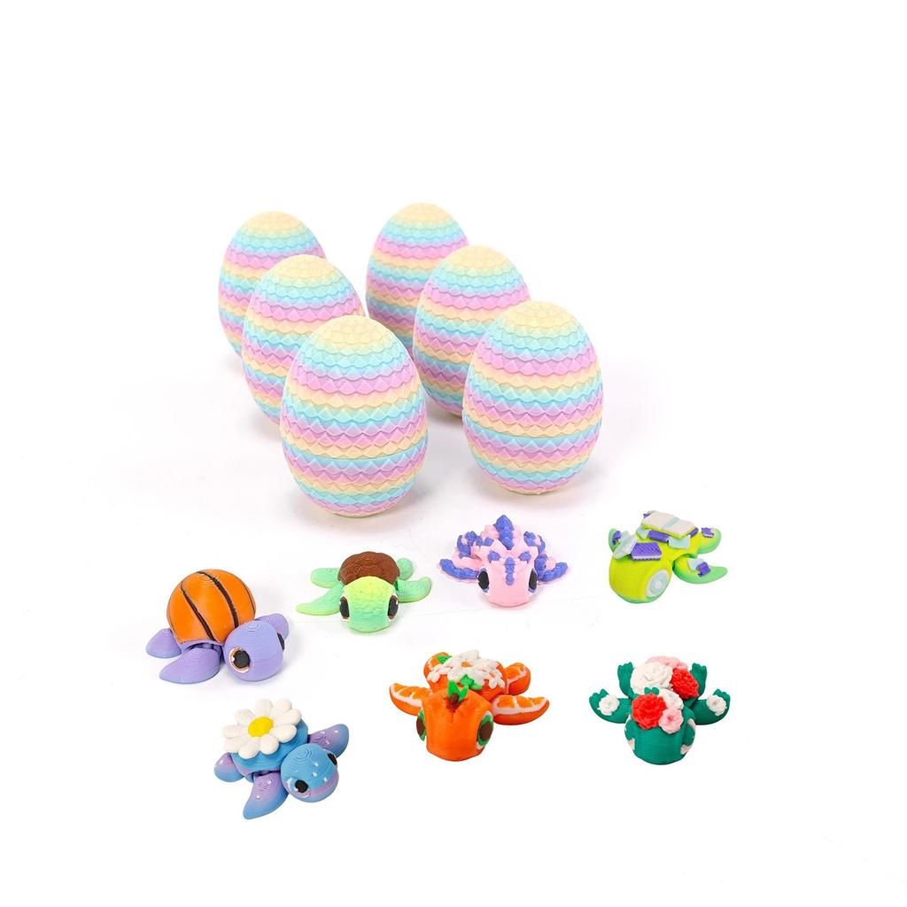 6 штук в упаковке, маленькие загадочные полностью подвижные и цветные, напечатанные на 3D-принтере, миниатюрные яйца дракона, уникальные загадочные драконы