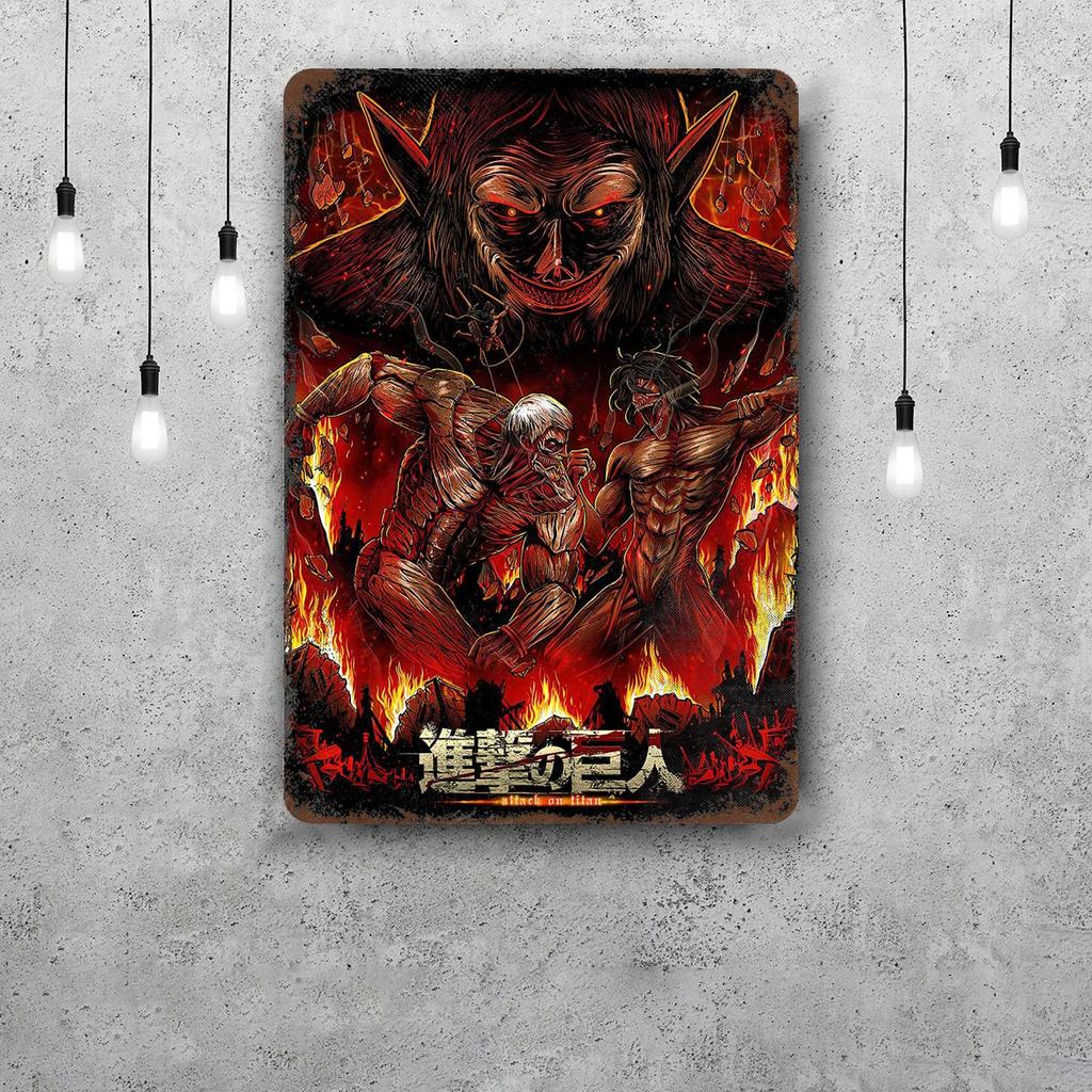 eren yeager Vintage Metal Tin Signs Posters Decor Retro Metal Plaque Wall Art Decor for Garage Bar