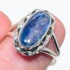 Натуральный голубой кианит драгоценный камень, ручная работа, чистое серебро 925 пробы, ювелирное кольцо, размер 7 u4S62