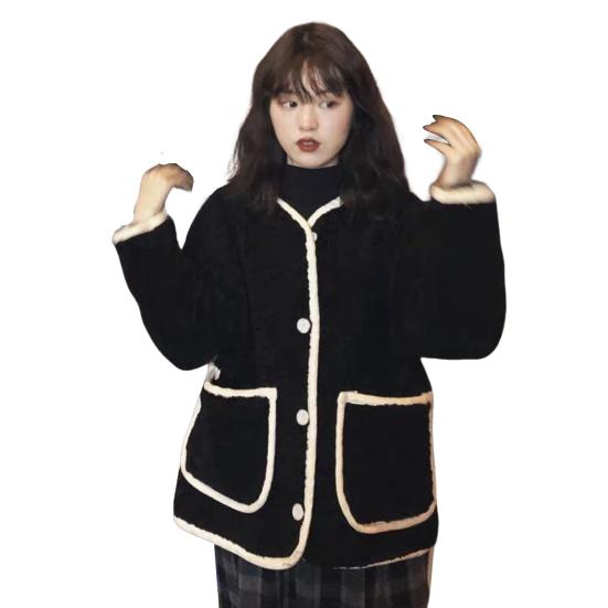 Женское осенне-зимнее пальто, однобортное, однотонное, свободные накладные карманы, термостойкий кардиган с длинными рукавами, повседневная куртка