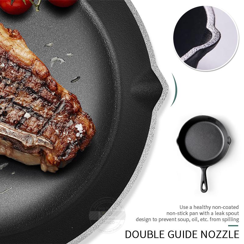 Чугунная сковорода для жарки яиц, стейков, кастрюля для выпечки, газовая плита, индукционная посуда, сковорода для жарки ручной работы 14/16/20 см