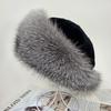 Women's Winter Real Fur Dome Hats Fluffy Natural Fox Rabbit Princess Hat