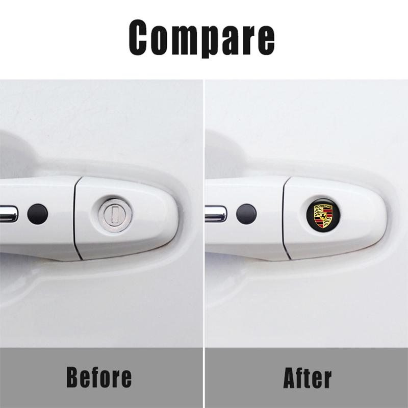 AABKW1 4PCS 20mm Car Door Lock Eye Sticker Protect Against Dirt Stickers For Porsche 911 Cayenne Carrera 928 Panamera Boxster Macan 918