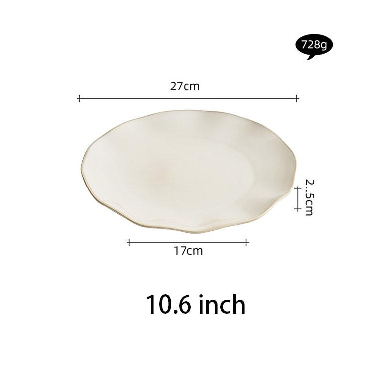 Ceramic Straw Hat Dish Dinner Plates Restaurant Hotel Unique Irregular White Diner Plates Porcelain Dish