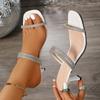 Women Modern Sandals 2025 Summer New Heels Women Crystal Rhinestone Shoes for Women Thin Heels Outside Party Sandals