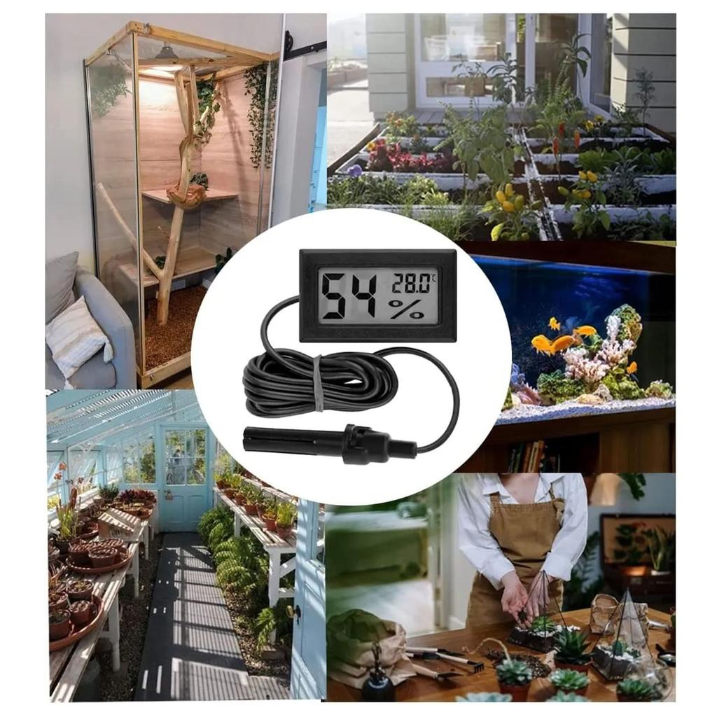 Термометр Гигрометр Цифровой Мини Электронный Измеритель Температуры и Влажности для Помещений и Улицы с Зондом