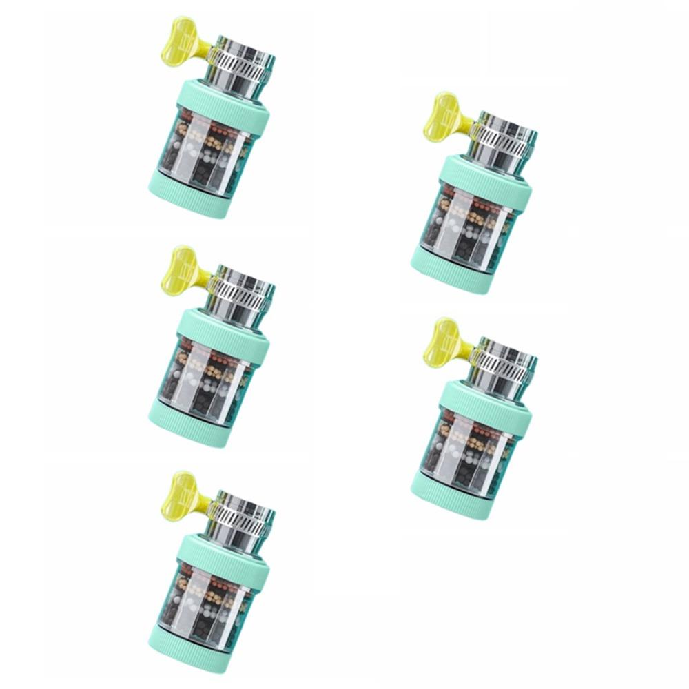 5Pcs 360 Degree Rotatable Filter Water Purifier 6-Layer Filter Kitchen Faucet Extender Household