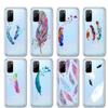 Colorful Feathers Case For Samsung Galaxy A53 A52 A52s A33 A32 A22 A13 5g A12 A03 A12 A50 A51 A70 A71 A72 A42 A11 Soft Tpu Cover