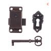 1 Set Vintage Cabinet Lock Antique Bronze Padlock Hasp Hook Lock Antique Latches