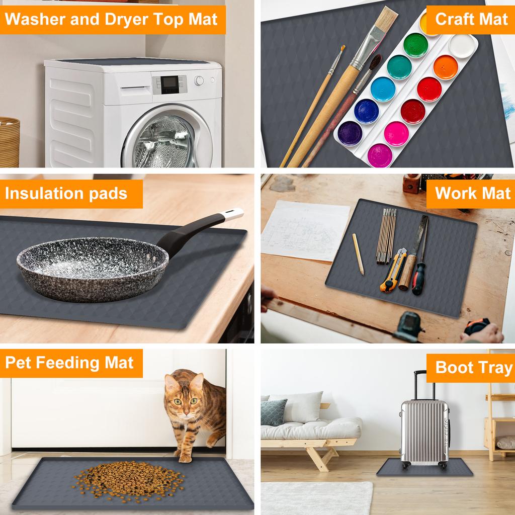 Washer and Dryer Top Protector Cover 23.6×19.7×0.5 Inch Foldable Washing Machine Dust-Proof Protector Mat for Laundry Room