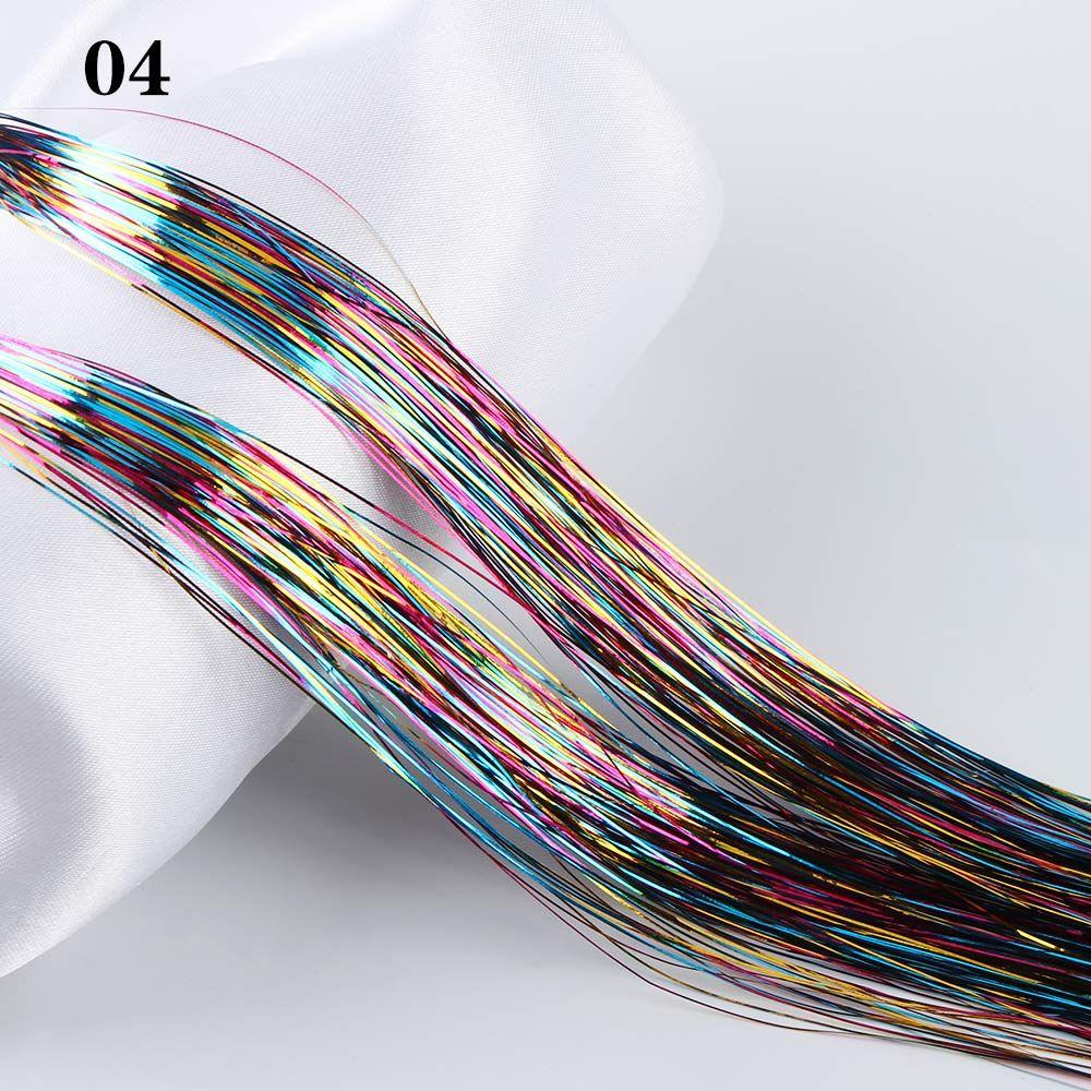 Strands Party Sparkly Streak Clubbing Glitter Rainbow  Color Bling Silk Hair Tinsel Hair Extension