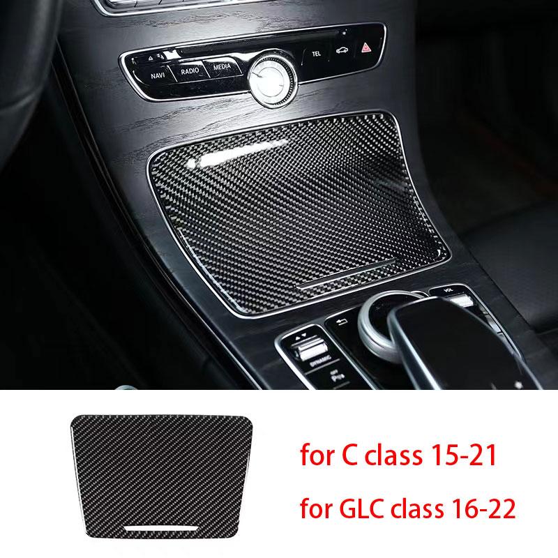 Для Mercedes Benz C GLC Class W205 X253 из настоящего углеродного волокна, аксессуары для интерьера автомобиля, украшение с центральным управлением