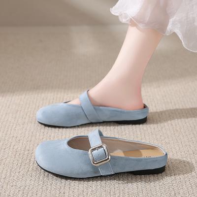 Модная CRLAYDK Ретро Женская Повседневная Обувь Лоферы Слипоны На Плоской Подошве Комфортная Пряжка Нарядная Женская Рабочая Обувь Без Задника Мокасины для Ходьбы Шлепанцы