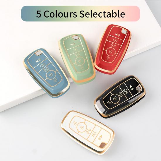 For Ford Key Fob Cover with Keychain, Soft TPU Key Case Shell Full Protection for Ford Explorer Fusion Escape Edge Expedition F150 F250 F350 F450