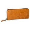 73166 Snoopy Genuine Leather Long Wallet Round Zipper Zipper Closure Camel [Peanuts] Women's