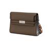 TORY BURCH Lee Radziwill Colorblock Texture Pebbled Leather Shoulder Bag Women's Mushroom Gray 158723-250