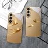 golden flying bird For Samsung Galaxy S26 S20 FE S21 S22 S23 Plus S24 Ultra S25Ultra S21+  S22Plus Golden glass phone case