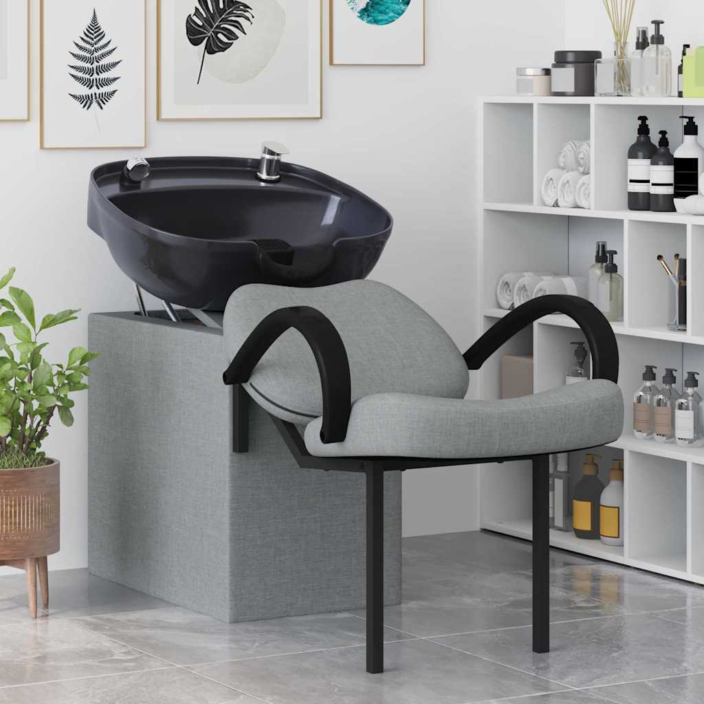 Shampoo Chair Light Gray and Black 136 x 60 x 92 cm Plastic