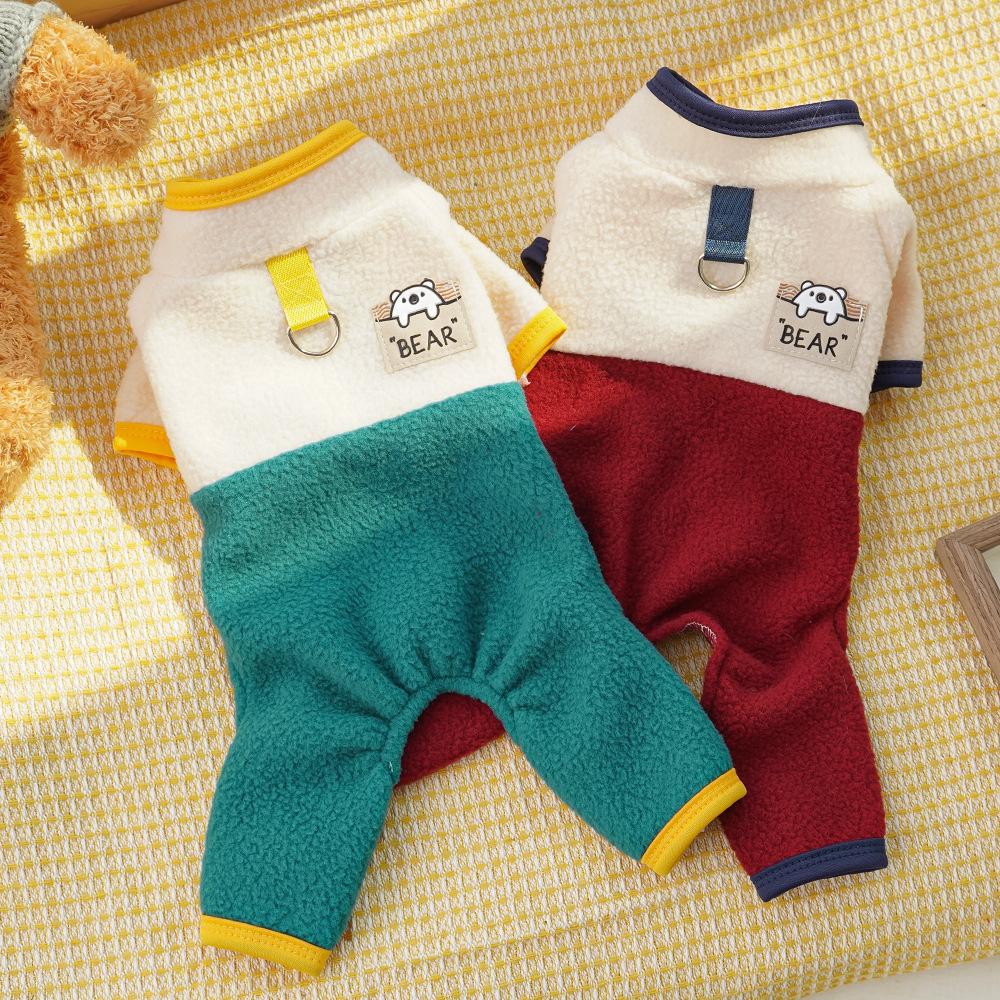 Четвероногий питомец среднего размера плюшевая собака кошка одежда собачьи принадлежности флис контрастные цвета кошка теплый осень и зима