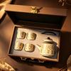 High-end Ru kiln gold and silver wrong beam pot tea set gift box set Kung Fu brewing teapot business gifts for customers