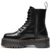 European & American 8-Hole Thick-Soled Motorcycle Boots, Women's British Style, Side Zipper, Platform Lace-Up Ankle Work Boots.