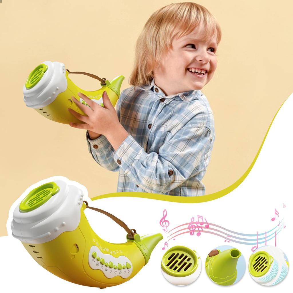 Animal Caller Toys Horn Toys Outdoor Animal Callers Children's Capacity Toys 2 Modes 5 Lights Horn Gifts For Kids(Yellow)