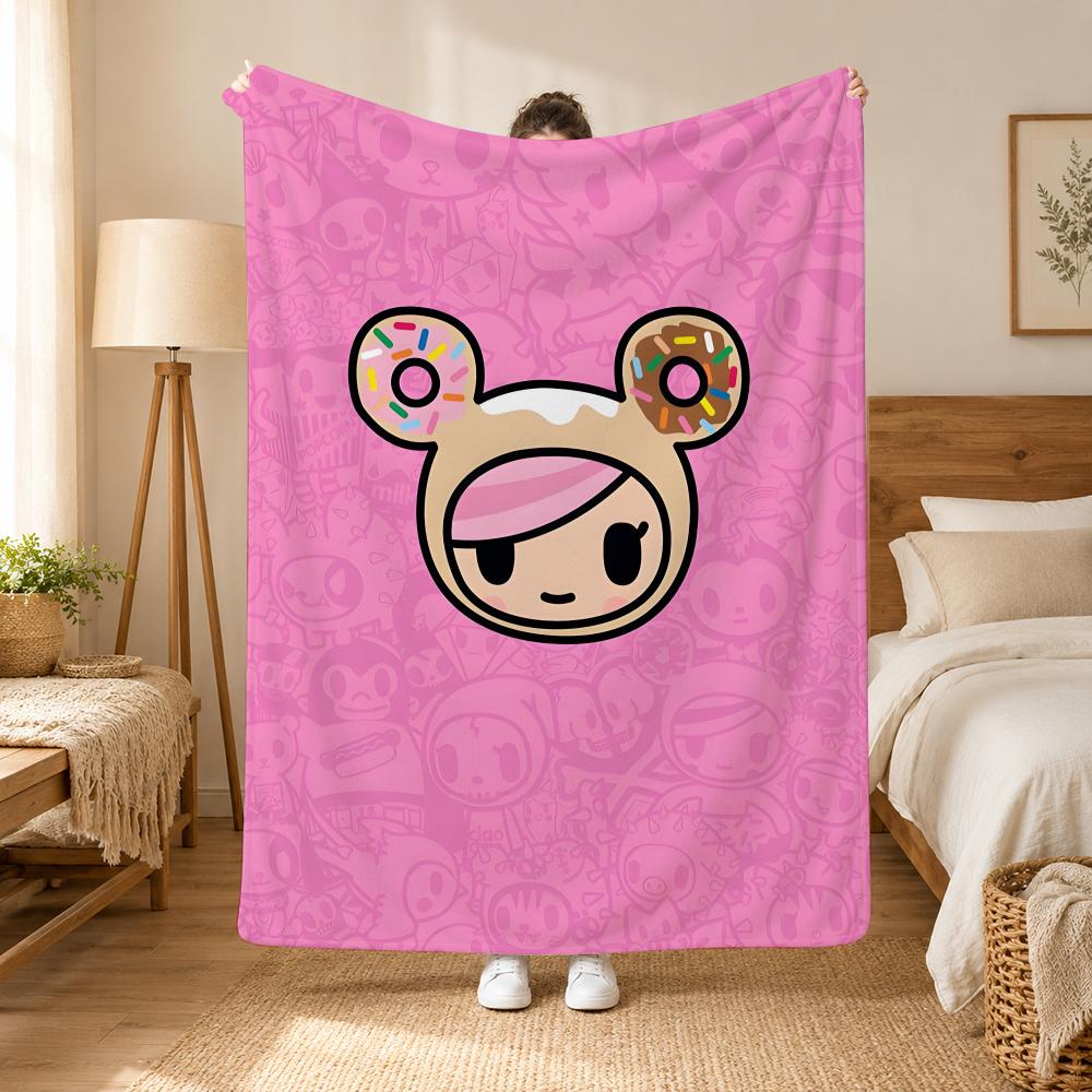 Tokidoki Fashion Throw 240g flannel blanket, suitable for sofas, beds, offices, exquisite gift blankets