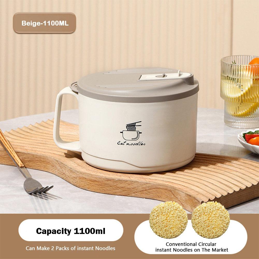 1100/1700ml Ramen Bowl Large Capacity Dormitory Lunch Box Durable Soup Cups On-the-Go