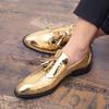 Новая весенне-осенняя мужская обувь золотой цвет, светлая кожа, мужские удобные оксфорды, роскошные броги, мужские туфли-мокасины для бизнеса 64nb