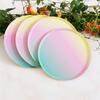 Iridescent Birthday Party Tableware Environmental Paper Dinnerware Disposable Cups Plates Girls Baby Birthdays Parties Decorate